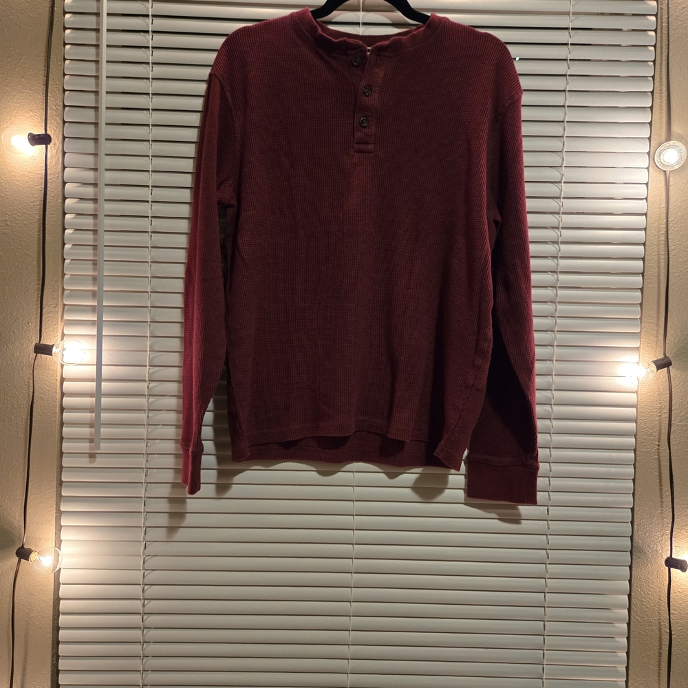 Men's Burgundy Henley Shirt